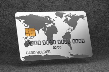 Obraz premium Credit card, front view. Bank card. 3d render.