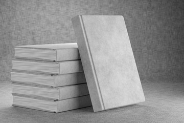 Mock up of a white notepad on a light background. Notepads are stacked. Blank blank notepad to advertise your design. 3d rendering.