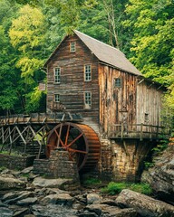 Glade Creek Grist Mill, at Babcock State Park in the New River Gorge, West Virginia
