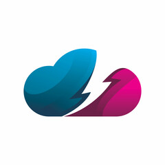 balance color cloud lightning logo design