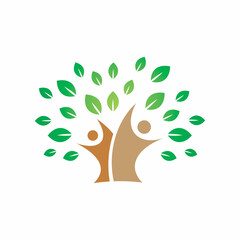 nature people tree leaf community logo design