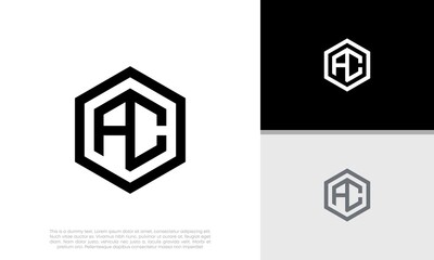 Initials AC logo design. Initial Letter Logo.	
