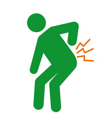 整体マッサージ整骨院　腰痛　腰コリのイラスト　人体　人のピクトグラム　イラストポーズ