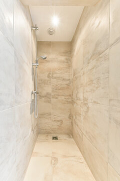 Shower cabin in contemporary bathroom