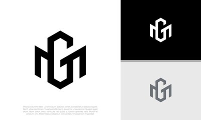 Initials MG logo design. Initial Letter Logo.	