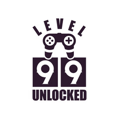 99th Birthday for Gaming lovers Level 99 Unlocked
