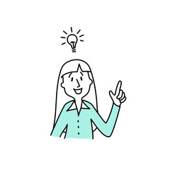 People in the office_woman with a light bulb idea_line_flat © Liudmyla Taranenko