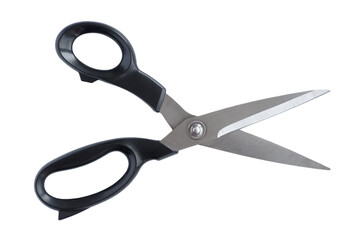Scissors, insulated, on a white background. Scissors for sewing and needlework close-up. Sewing equipment