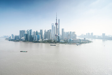 Pudong skyline along the Huangpu River, Shanghai, China