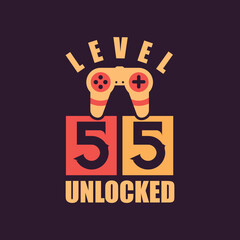 Level 55 Unlocked, 55th Birthday for Gamers