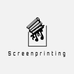 screen printing with rackel logo vector design