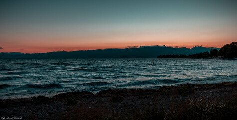 Jezioro Ohrydzkie zachód słońca
