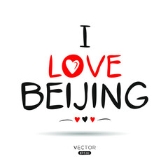 Beijing text, Can be used for stickers and tags, T-shirts, invitations, vector illustration.