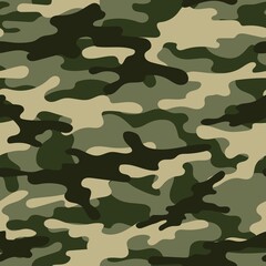 leger vector camouflage print groen, naadloos patroon voor kleding hoofdband of print.