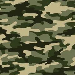 Behang leger vector camouflage print groen, naadloos patroon voor kleding hoofdband of print. © keni