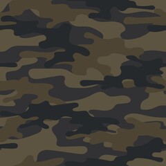 army vector brown camouflage print, seamless pattern for clothing headband or print.