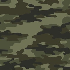 army green camouflage. vector print for clothes or print. seamless pattern	