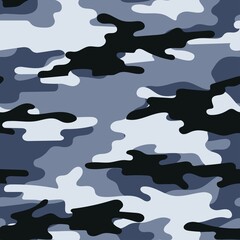 blue army camouflage. vector print for clothes or print. seamless pattern	