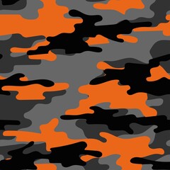 orange army camouflage. vector print for clothes or print. seamless pattern	