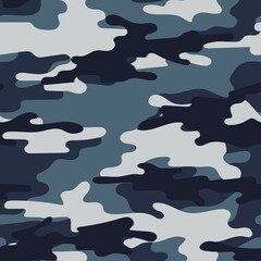 army camouflage. vector blue print for clothes or print. seamless pattern	