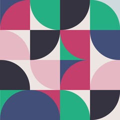 Obraz premium Bauhaus-style compositions made with vector abstract elements, lines and bold geometric shapes are suitable for website background, poster design, magazine cover page, banners, cover prints. 