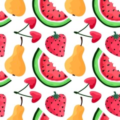 Seamless fruit pattern for fabrics and textiles and packaging and gifts and cards and linens and kids