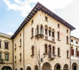 View on the Piutti palace in Conegliano, Treviso - Italy