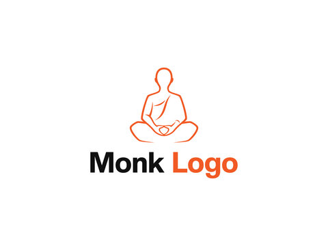 monk logo design. logo template