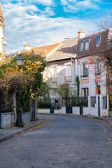 Paris, picturesque neighborhood of the Campagne à Paris, in the 20e arrondissement

