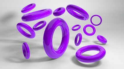 3D illustration of abstract 3d torus background