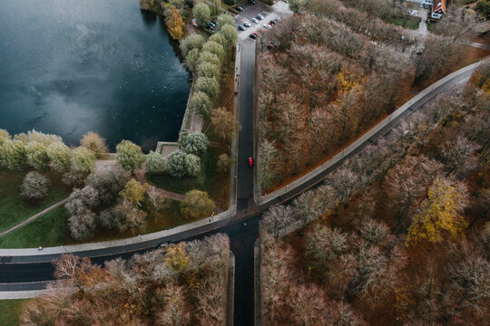 Sweden, Malmoe, Overhead view of roads crossingPildammsparken