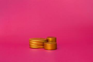 Geometric podiums for showcasing cosmetic products. Showcase abstract background closeup