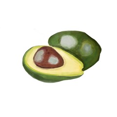 avocado isolated on white