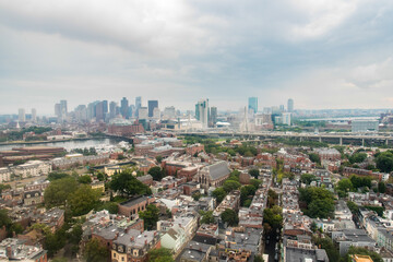 Fototapeta na wymiar Boston Skyline seen from the top of the Bunker Hill Monument