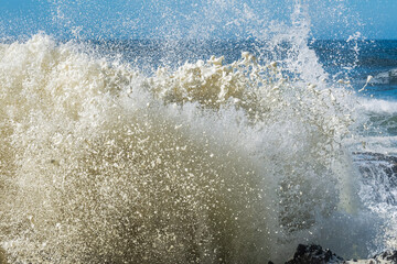 Beautiful wave breaking at the shore of Colorado