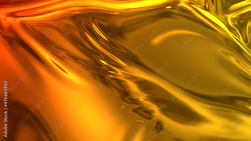 Poster 3d render beautiful folds of light shiny silk, like foil or metallic surface in full screen. beautif