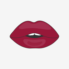 Red woman lips vector design illustration isolated on white background