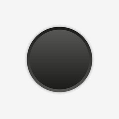 black volumetric button in neomorphism, neumorphism style. Designed for websites, mobile apps and other developers.