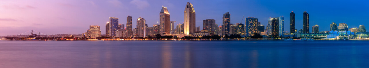 Panoramic of San Diego at Sunset
