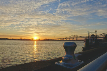 Sunrise over the Port of New Orleans