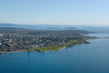 Aerial photograph of James Bay, Beacon Hill Park and Oak Bay
