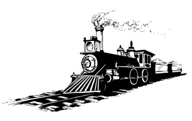 Vector illustration. Locomotive icon sign