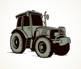 Tractor. Vector drawing icon sign