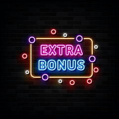 extra bonus neon sign,. neon symbol