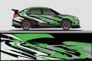 Car livery wrap decal, rally race style vector illustration abstract background