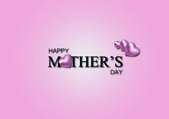 Happy mother's day greeting card design with typography letter on pink background. Free Vector