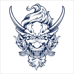 the dragon head line art