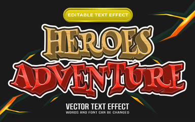 Heroes adventure editable text effect