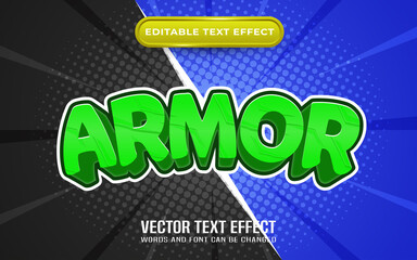 Armor editable text effect comic and cartoon style