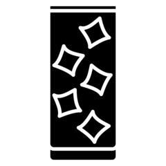 A vase, a rectangular glass with a decor of abstract elements. Vector icon, glyph, isolated